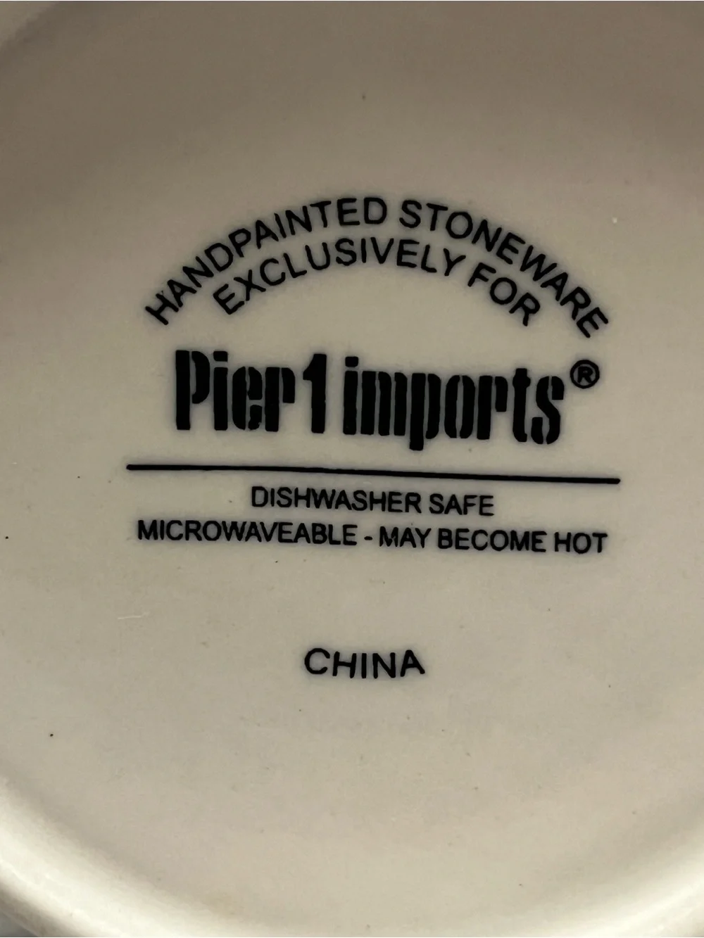 Pier 1 Imports Hand Painted Gray Cat Stoneware Coffee Mug Tail Handle 12 oz